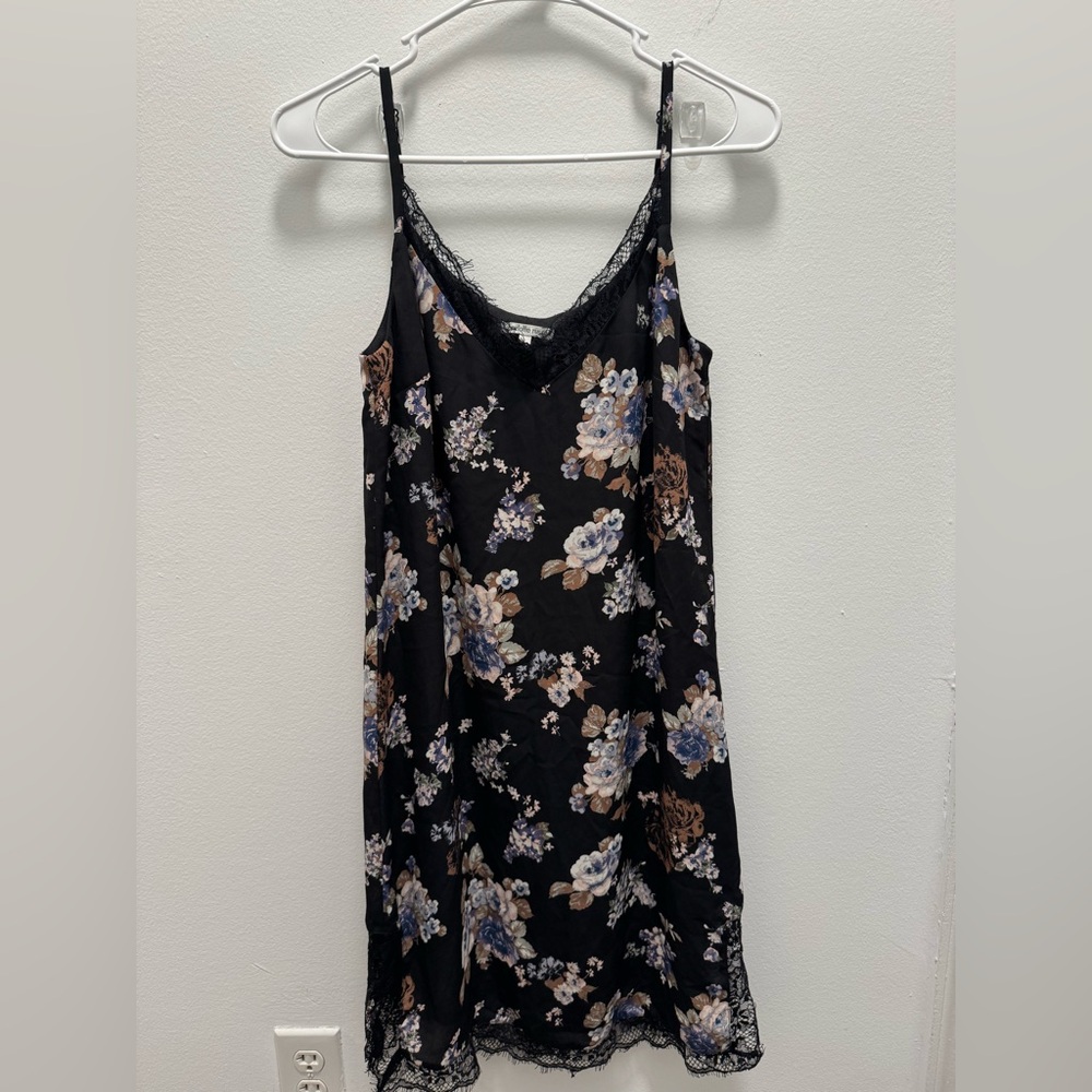 Charlotte Russe Black Dress with Silver Embroidered Fringe Detail